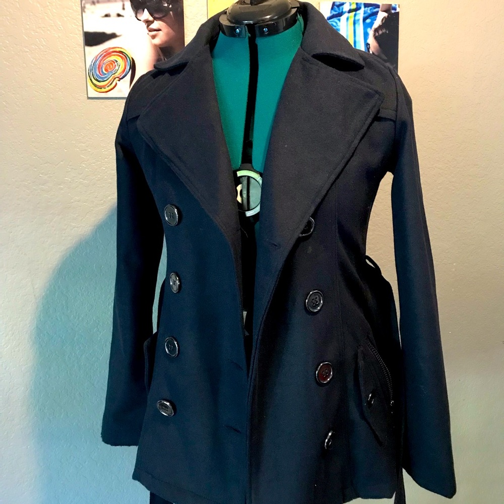 Beautiful blue, real wool, Double breasted eight button jacket
